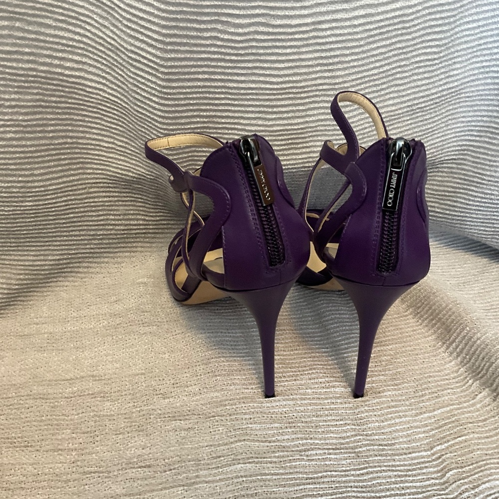 Jimmy Choo Purple Strappy 4” Heels - Picture 3 of 6